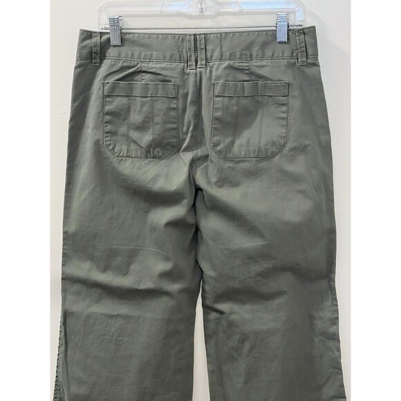 Ruff Hewn Womens 100% Cotton Pants Green Wide Leg Opening Pants RN 69016 Sz 8 - Picture 5 of 10